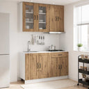 vidaXL Keukenblok KALMAR 4 pcs Wit Bewerkt hout