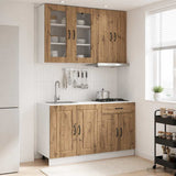 vidaXL Keukenblok KALMAR 4 pcs Wit Bewerkt hout