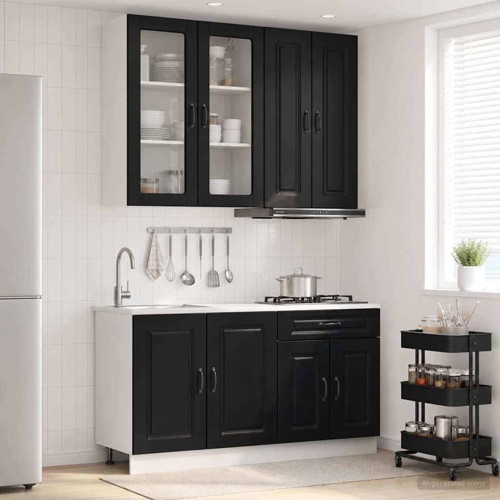 vidaXL Keukenblok KALMAR 4 pcs Wit Bewerkt hout