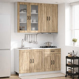 vidaXL Keukenblok KALMAR 4 pcs Wit Bewerkt hout