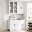 vidaXL Keukenblok KALMAR 4 pcs Wit Bewerkt hout