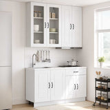 vidaXL Keukenblok KALMAR 4 pcs Wit Bewerkt hout