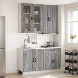vidaXL Keukenblok KALMAR 4 pcs Wit Bewerkt hout