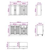 vidaXL Keukenblok LUCCA 4 pcs Wit Bewerkt hout