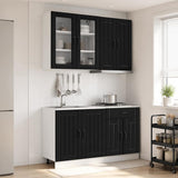 vidaXL Keukenblok LUCCA 4 pcs Wit Bewerkt hout