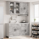 vidaXL Keukenblok LUCCA 4 pcs Wit Bewerkt hout