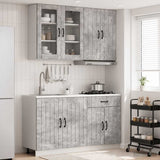 vidaXL Keukenblok LUCCA 4 pcs Wit Bewerkt hout