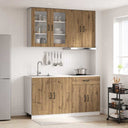 vidaXL Keukenblok LUCCA 4 pcs Wit Bewerkt hout