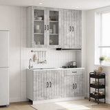 vidaXL Keukenblok LUCCA 4 pcs Wit Bewerkt hout