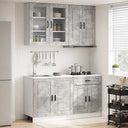 vidaXL Keukenblok PORTO 4 pcs Wit Bewerkt hout