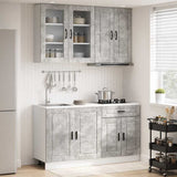 vidaXL Keukenblok PORTO 4 pcs Wit Bewerkt hout