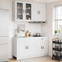 vidaXL Keukenblok PORTO 4 pcs Wit Bewerkt hout
