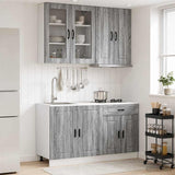 vidaXL Keukenblok PORTO 4 pcs Wit Bewerkt hout