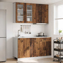 vidaXL Keukenblok PORTO 4 pcs Wit Bewerkt hout