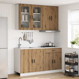 vidaXL Keukenblok PORTO 4 pcs Wit Bewerkt hout