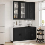 vidaXL Keukenblok PORTO 4 pcs Wit Bewerkt hout