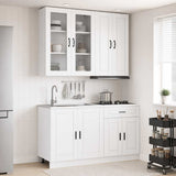vidaXL Keukenblok PORTO 4 pcs Wit Bewerkt hout