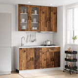 vidaXL Keukenblok PORTO 4 pcs Wit Bewerkt hout