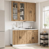 vidaXL Keukenblok PORTO 4 pcs Wit Bewerkt hout