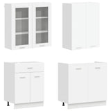 vidaXL Keukenblok LYON 4 pcs Wit Bewerkt hout