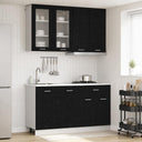 vidaXL Keukenblok LYON 4 pcs Wit Bewerkt hout