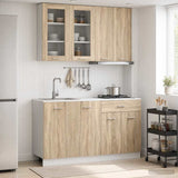 vidaXL Keukenblok LYON 4 pcs Wit Bewerkt hout