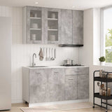 vidaXL Keukenblok LYON 4 pcs Wit Bewerkt hout