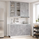 vidaXL Keukenblok LYON 4 pcs Wit Bewerkt hout