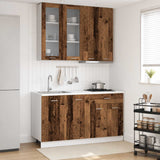 vidaXL Keukenblok LYON 4 pcs Wit Bewerkt hout