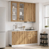 vidaXL Keukenblok LYON 4 pcs Wit Bewerkt hout