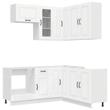 vidaXL Keukenblok KALMAR 8 pcs Wit Bewerkt hout