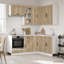 vidaXL Keukenblok KALMAR 8 pcs Wit Bewerkt hout