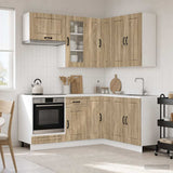 vidaXL Keukenblok KALMAR 8 pcs Wit Bewerkt hout