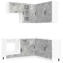 vidaXL Keukenblok KALMAR 8 pcs Wit Bewerkt hout