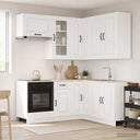 vidaXL Keukenblok KALMAR 8 pcs Wit Bewerkt hout
