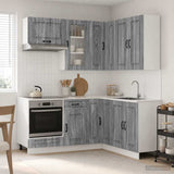 vidaXL Keukenblok KALMAR 8 pcs Wit Bewerkt hout