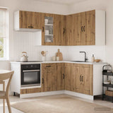 vidaXL Keukenblok KALMAR 8 pcs Wit Bewerkt hout