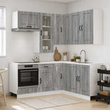 vidaXL Keukenblok KALMAR 8 pcs Wit Bewerkt hout