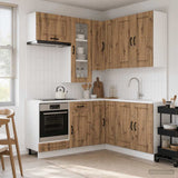 vidaXL Keukenblok KALMAR 8 pcs Wit Bewerkt hout