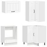 vidaXL Keukenblok LUCCA 8 pcs Wit Bewerkt hout