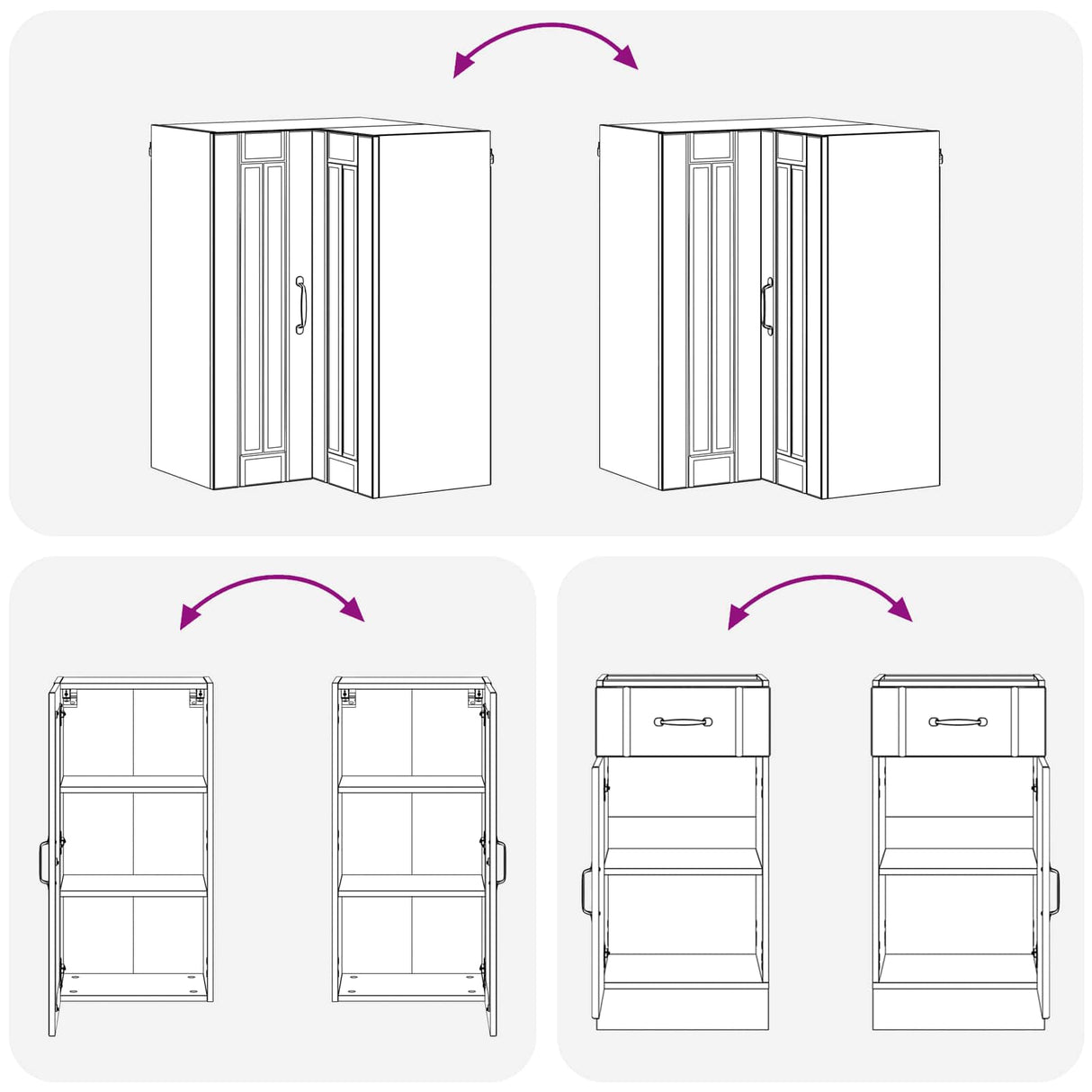 vidaXL Keukenblok LUCCA 8 pcs Wit Bewerkt hout