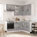 vidaXL Keukenblok LUCCA 8 pcs Wit Bewerkt hout