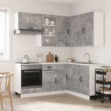 vidaXL Keukenblok LUCCA 8 pcs Wit Bewerkt hout