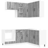 vidaXL Keukenblok LUCCA 8 pcs Wit Bewerkt hout