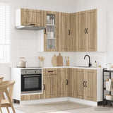 vidaXL Keukenblok LUCCA 8 pcs Wit Bewerkt hout