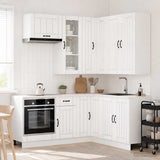 vidaXL Keukenblok LUCCA 8 pcs Wit Bewerkt hout