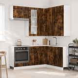 vidaXL Keukenblok LUCCA 8 pcs Wit Bewerkt hout