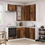 vidaXL Keukenblok LUCCA 8 pcs Wit Bewerkt hout