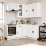 vidaXL Keukenblok PORTO 8 pcs Wit Bewerkt hout