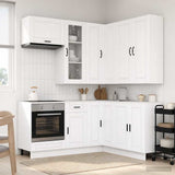 vidaXL Keukenblok PORTO 8 pcs Wit Bewerkt hout